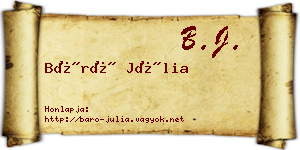 Báró Júlia névjegykártya