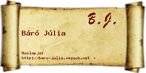 Báró Júlia névjegykártya